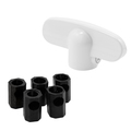 Prime-Line Operator Tee Handle, 1-1/8 in. x 2-3/8 in., Diecast, White, Universal 2 Pack H 3892
